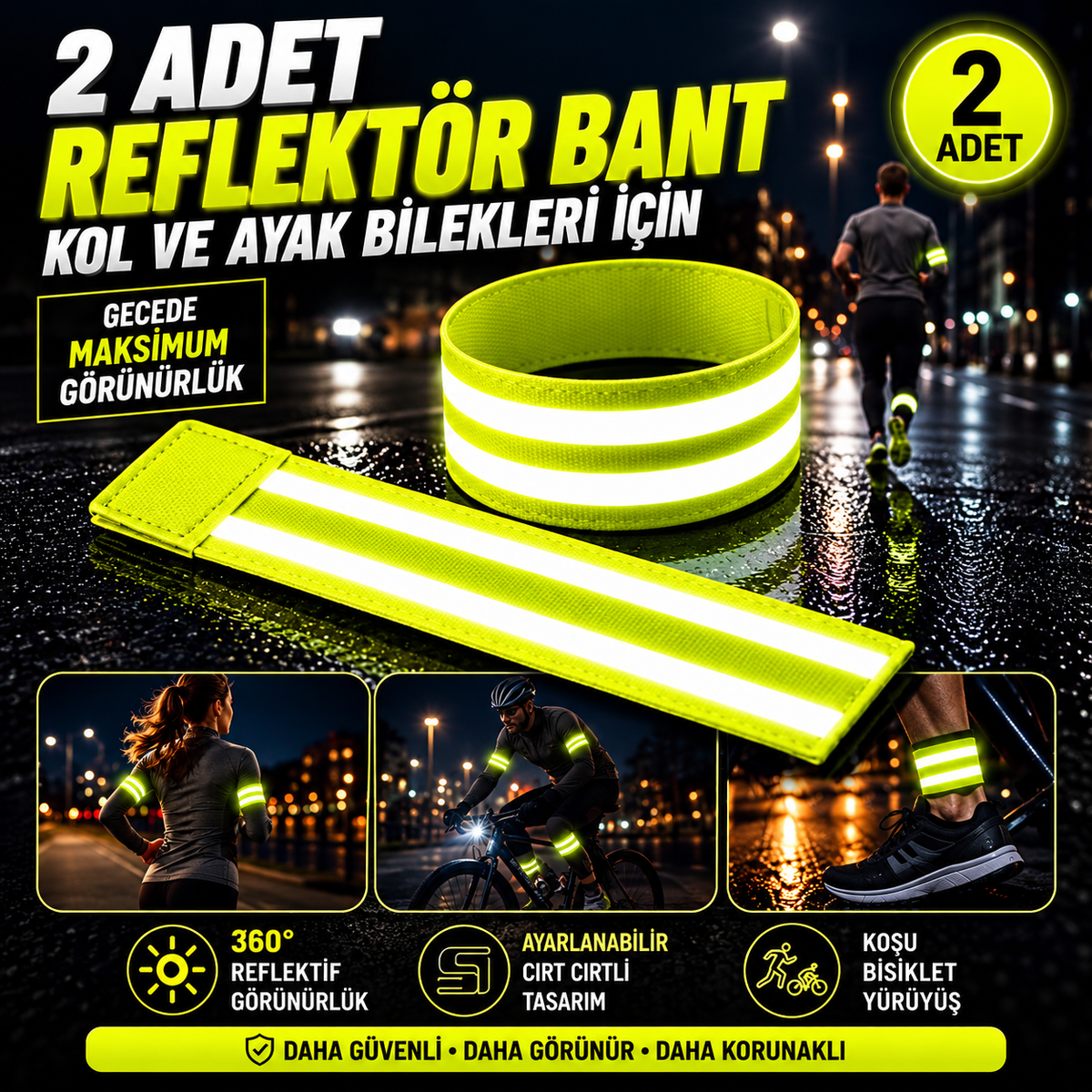 Reflektörlü Kol Ve Ayak Bilekliği